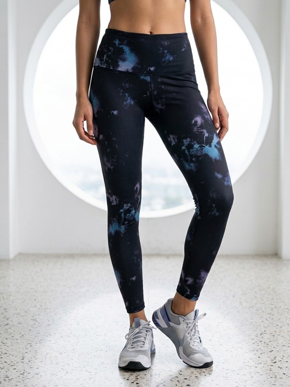 Onzie Night Swim High Rise 7/8 Yoga Leggings S/M Moisture Wicking Activewear